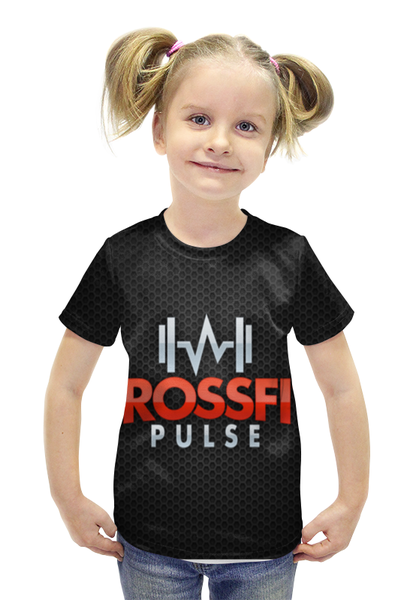 Заказать детскую футболку в Москве. Футболка с полной запечаткой для девочек CrossFit pulse от no_fear - готовые дизайны и нанесение принтов.