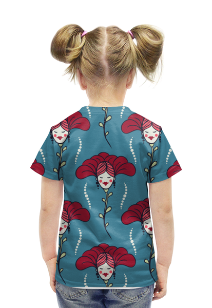 Заказать детскую футболку в Москве. Футболка с полной запечаткой для девочек Фантастические цветы от irinavk - готовые дизайны и нанесение принтов.