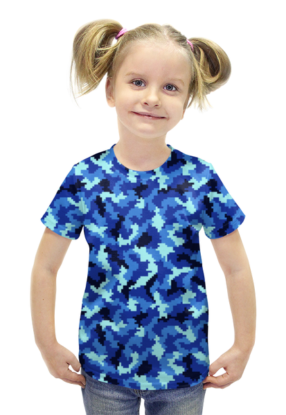 Заказать детскую футболку в Москве. Футболка с полной запечаткой для девочек Пиксели нано от THE_NISE  - готовые дизайны и нанесение принтов.