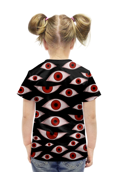 Заказать детскую футболку в Москве. Футболка с полной запечаткой для девочек Глаза от gopotol - готовые дизайны и нанесение принтов.
