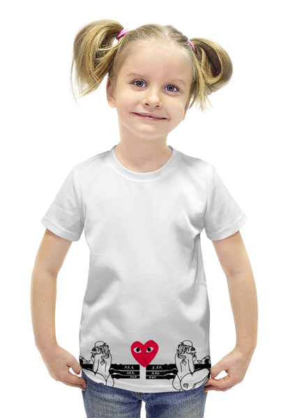 Заказать детскую футболку в Москве. Футболка с полной запечаткой для девочек Shark Play от chkal98 - готовые дизайны и нанесение принтов.