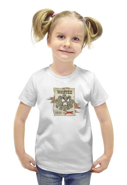 Заказать детскую футболку в Москве. Футболка с полной запечаткой для девочек Ковид  в розыске. от Zorgo-Art  - готовые дизайны и нанесение принтов.