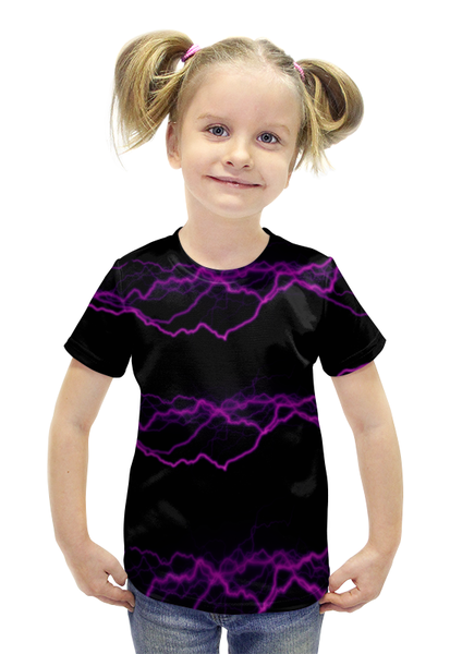 Заказать детскую футболку в Москве. Футболка с полной запечаткой для девочек Разряд от THE_NISE  - готовые дизайны и нанесение принтов.
