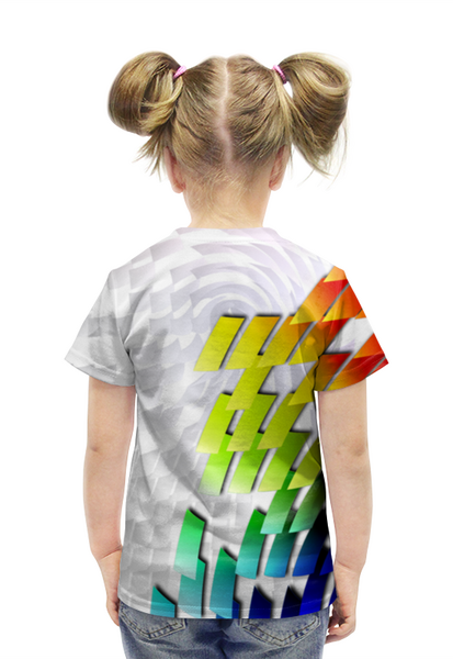 Заказать детскую футболку в Москве. Футболка с полной запечаткой для девочек с яркой графической абстракцией. от Zorgo-Art  - готовые дизайны и нанесение принтов.