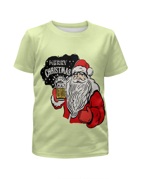 Заказать детскую футболку в Москве. Футболка с полной запечаткой для девочек Merry Christmas от denis01001 - готовые дизайны и нанесение принтов.