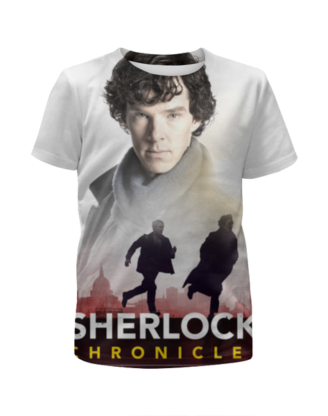 Заказать детскую футболку в Москве. Футболка с полной запечаткой для девочек Sherlock Holmes от cherdantcev - готовые дизайны и нанесение принтов.