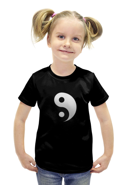 Заказать детскую футболку в Москве. Футболка с полной запечаткой для девочек инь янь от con.tur.one@gmail.com - готовые дизайны и нанесение принтов.