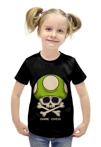Заказать детскую футболку в Москве. Футболка с полной запечаткой для девочек Марио от weeert - готовые дизайны и нанесение принтов.