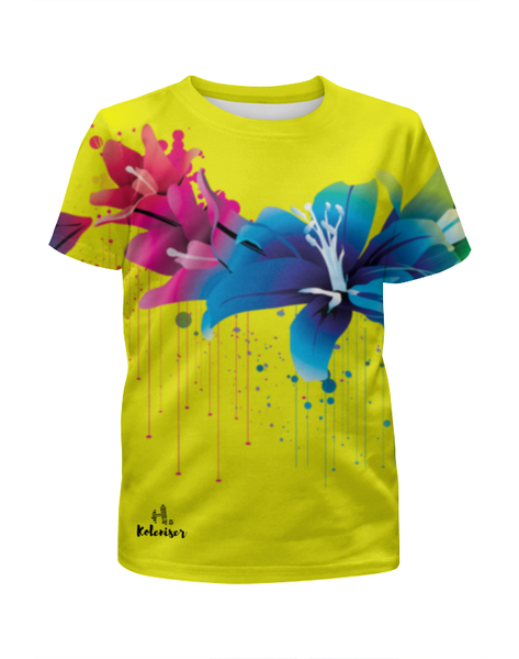 Заказать детскую футболку в Москве. Футболка с полной запечаткой для девочек Цветы от Никита Коледенков - готовые дизайны и нанесение принтов.