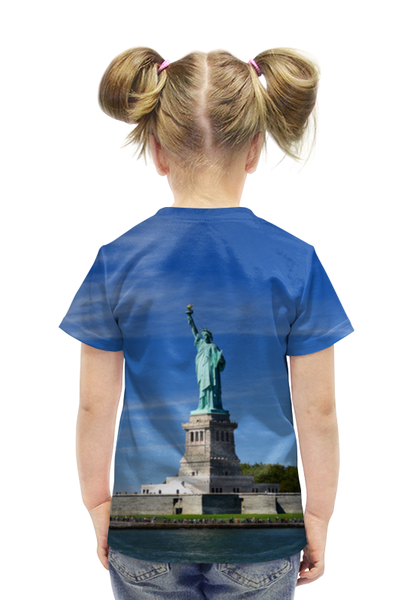 Заказать детскую футболку в Москве. Футболка с полной запечаткой для девочек Статуя Свободы от Виктор Гришин - готовые дизайны и нанесение принтов.