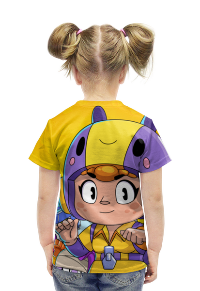Заказать детскую футболку в Москве. Футболка с полной запечаткой для девочек BRAWL STARS BEA от geekbox - готовые дизайны и нанесение принтов.
