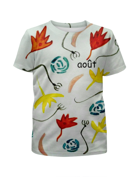 Заказать детскую футболку в Москве. Футболка с полной запечаткой для девочек Август от mrs-snit@yandex.ru - готовые дизайны и нанесение принтов.