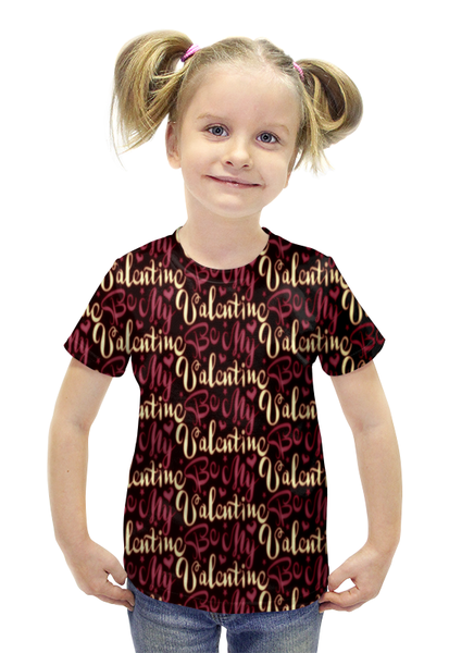 Заказать детскую футболку в Москве. Футболка с полной запечаткой для девочек Valentine от THE_NISE  - готовые дизайны и нанесение принтов.
