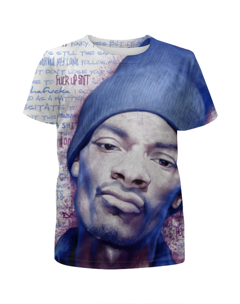 Заказать детскую футболку в Москве. Футболка с полной запечаткой для девочек Snoop Dogg от aleks_say - готовые дизайны и нанесение принтов.
