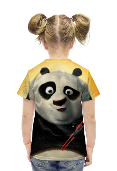 Заказать детскую футболку в Москве. Футболка с полной запечаткой для девочек Кунг-Фу Панда от skynatural - готовые дизайны и нанесение принтов.