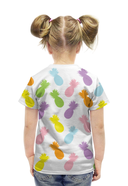 Заказать детскую футболку в Москве. Футболка с полной запечаткой для девочек Ананасы! от alinacat92@mail.ru - готовые дизайны и нанесение принтов.