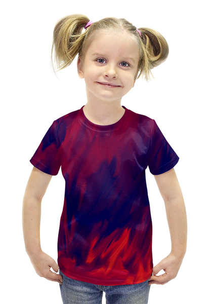 Заказать детскую футболку в Москве. Футболка с полной запечаткой для девочек Живописные краски от THE_NISE  - готовые дизайны и нанесение принтов.