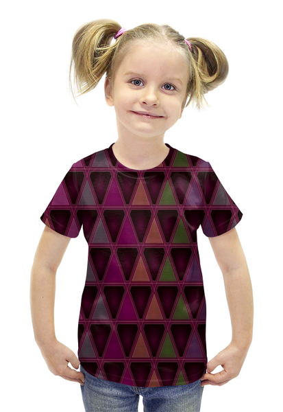 Заказать детскую футболку в Москве. Футболка с полной запечаткой для девочек Геометрический от THE_NISE  - готовые дизайны и нанесение принтов.