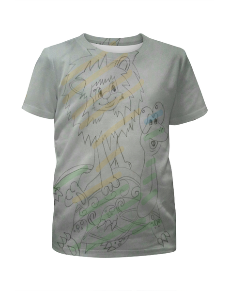Заказать детскую футболку в Москве. Футболка с полной запечаткой для девочек Львенок и Черепаха от mrs-snit@yandex.ru - готовые дизайны и нанесение принтов.