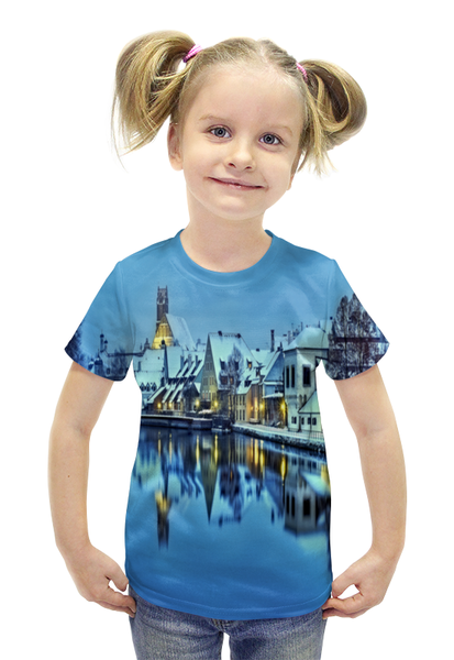 Заказать детскую футболку в Москве. Футболка с полной запечаткой для девочек Германия от THE_NISE  - готовые дизайны и нанесение принтов.
