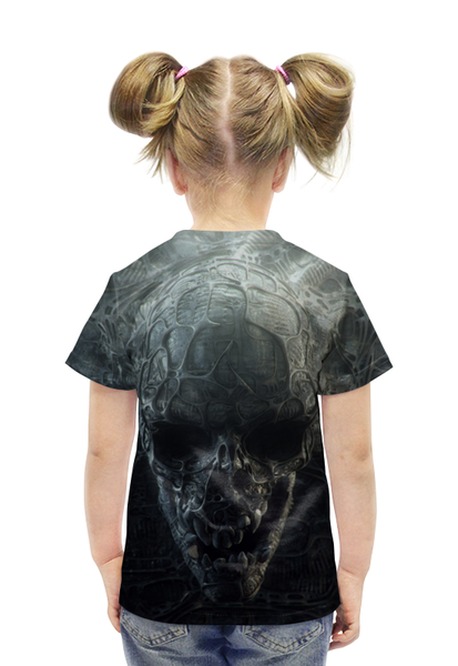 Заказать детскую футболку в Москве. Футболка с полной запечаткой для девочек Skull от Антонио Венце - готовые дизайны и нанесение принтов.