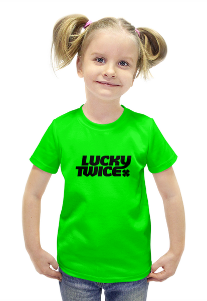 Заказать детскую футболку в Москве. Футболка с полной запечаткой для девочек Lucky twice от THE_NISE  - готовые дизайны и нанесение принтов.