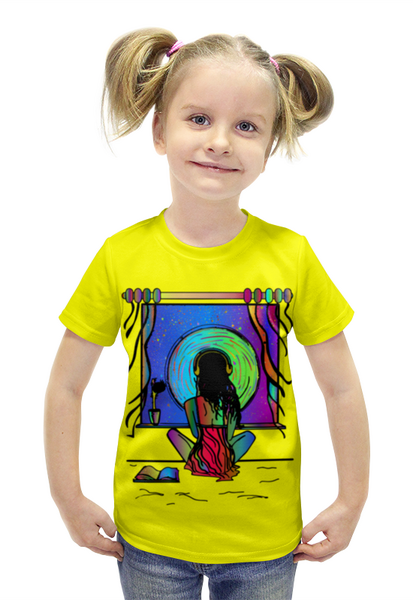 Заказать детскую футболку в Москве. Футболка с полной запечаткой для девочек Серия Музыка от StyleStudio  - готовые дизайны и нанесение принтов.