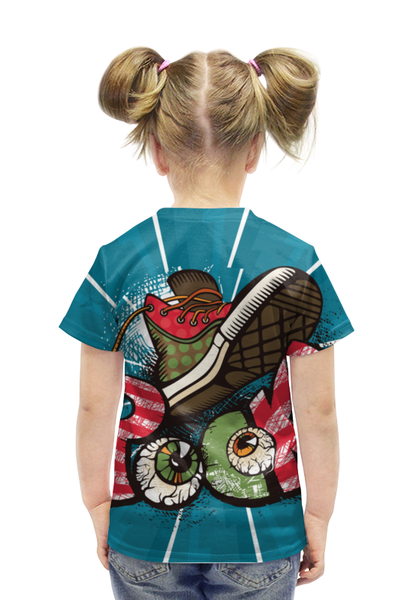 Заказать детскую футболку в Москве. Футболка с полной запечаткой для девочек ROCK  от Jimmy Flash - готовые дизайны и нанесение принтов.