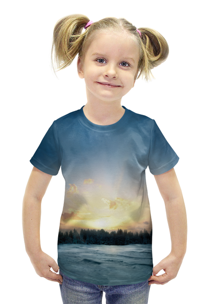 Заказать детскую футболку в Москве. Футболка с полной запечаткой для девочек Сумерки от skynatural - готовые дизайны и нанесение принтов.