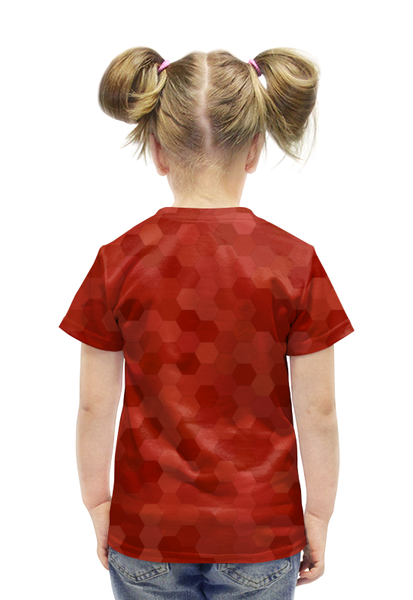 Заказать детскую футболку в Москве. Футболка с полной запечаткой для девочек Цветные соты от BeliySlon - готовые дизайны и нанесение принтов.