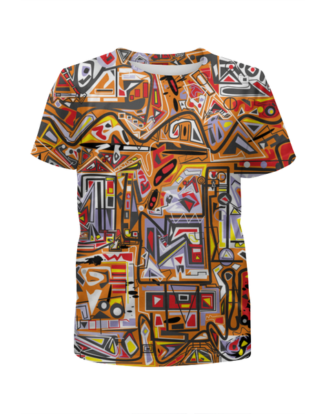 Заказать детскую футболку в Москве. Футболка с полной запечаткой для девочек Оранжевый дом. от Vadim Koval - готовые дизайны и нанесение принтов.