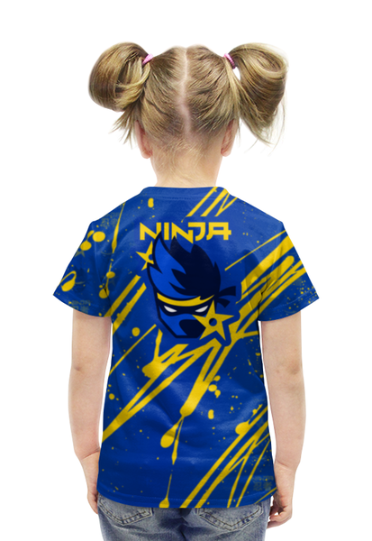 Заказать детскую футболку в Москве. Футболка с полной запечаткой для девочек FORTNITE NINJA от geekbox - готовые дизайны и нанесение принтов.