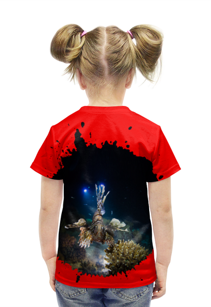 Заказать детскую футболку в Москве. Футболка с полной запечаткой для девочек Рыба Крылатка от Оксана Музыка - готовые дизайны и нанесение принтов.