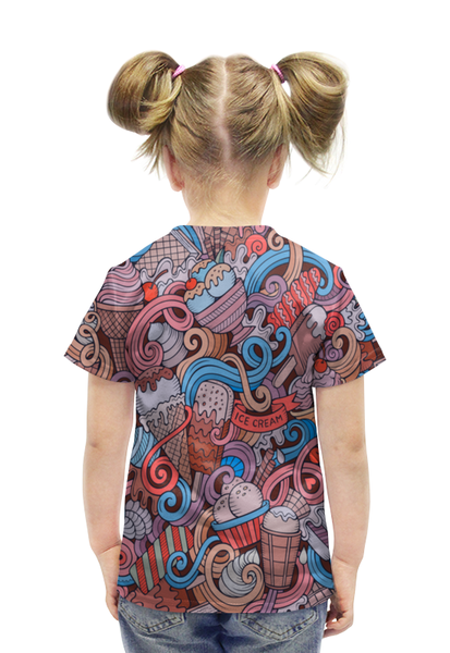 Заказать детскую футболку в Москве. Футболка с полной запечаткой для девочек Мороженое от THE_NISE  - готовые дизайны и нанесение принтов.