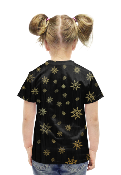 Заказать детскую футболку в Москве. Футболка с полной запечаткой для девочек Снежинки от THE_NISE  - готовые дизайны и нанесение принтов.