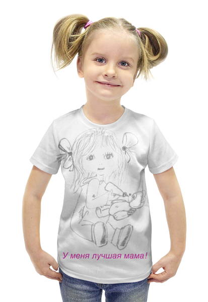 Заказать детскую футболку в Москве. Футболка с полной запечаткой для девочек Дочки-матери от mrs-snit@yandex.ru - готовые дизайны и нанесение принтов.