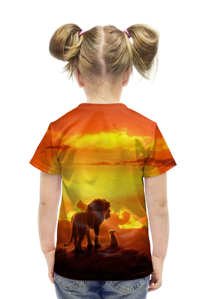 Заказать детскую футболку в Москве. Футболка с полной запечаткой для девочек Король Лев от skynatural - готовые дизайны и нанесение принтов.