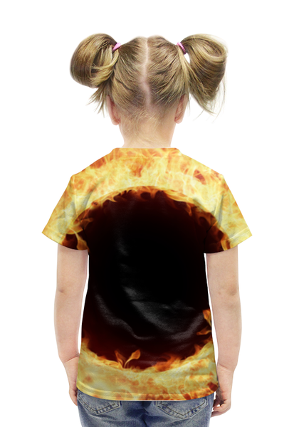 Заказать детскую футболку в Москве. Футболка с полной запечаткой для девочек Пламя от Andrew Zaycev - готовые дизайны и нанесение принтов.