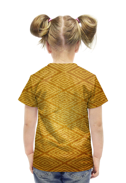 Заказать детскую футболку в Москве. Футболка с полной запечаткой для девочек золотой узор от THE_NISE  - готовые дизайны и нанесение принтов.