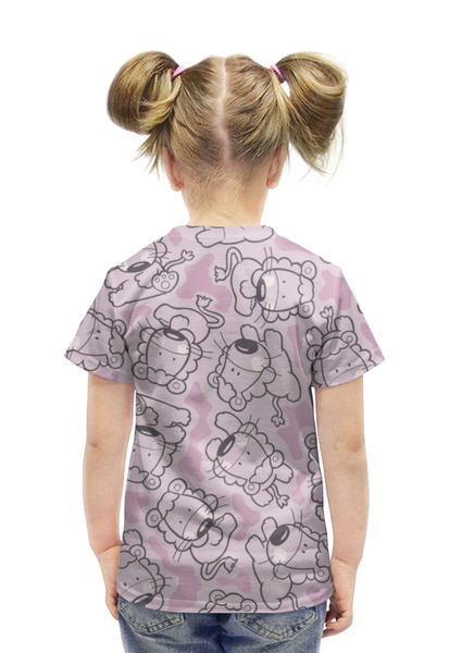 Заказать детскую футболку в Москве. Футболка с полной запечаткой для девочек Lions Farm от ПРИНТЫ ПЕЧАТЬ  - готовые дизайны и нанесение принтов.