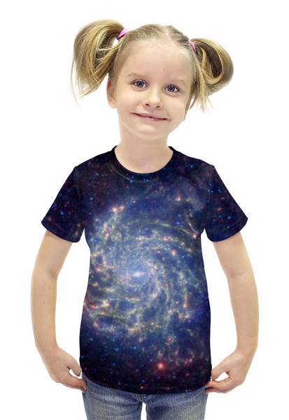 Заказать детскую футболку в Москве. Футболка с полной запечаткой для девочек The Spaceway | Наш космос от The Spaceway  - готовые дизайны и нанесение принтов.
