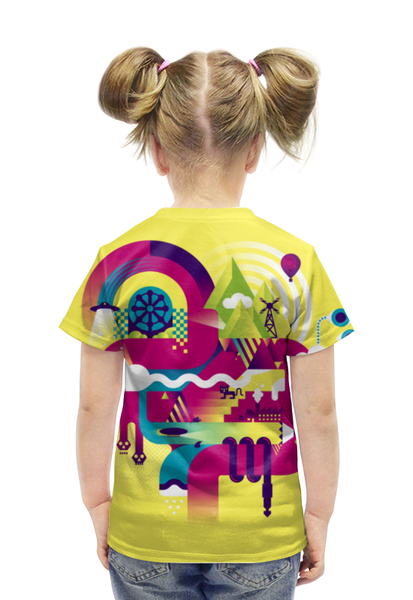 Заказать детскую футболку в Москве. Футболка с полной запечаткой для девочек Vector Exercise от Jimmy Flash - готовые дизайны и нанесение принтов.