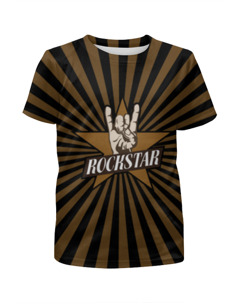 Заказать детскую футболку в Москве. Футболка с полной запечаткой для девочек Rockstar от gopotol - готовые дизайны и нанесение принтов.