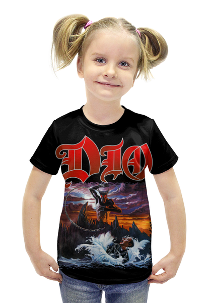 Заказать детскую футболку в Москве. Футболка с полной запечаткой для девочек Ronnie James Dio от Leichenwagen - готовые дизайны и нанесение принтов.