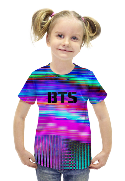 Заказать детскую футболку в Москве. Футболка с полной запечаткой для девочек Группа BTS от THE_NISE  - готовые дизайны и нанесение принтов.