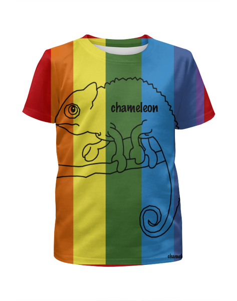 Заказать детскую футболку в Москве. Футболка с полной запечаткой для девочек Хамелеон, Сhameleon от siatria - готовые дизайны и нанесение принтов.