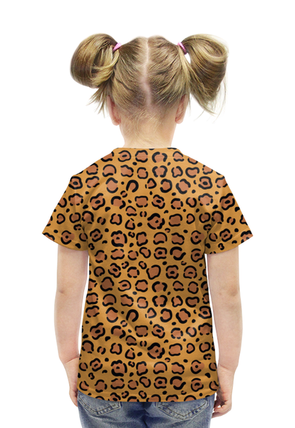 Заказать детскую футболку в Москве. Футболка с полной запечаткой для девочек Леопардик от Fix Print - готовые дизайны и нанесение принтов.