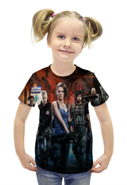 Заказать детскую футболку в Москве. Футболка с полной запечаткой для девочек Resident Evil  от  PRO_DESIGN - готовые дизайны и нанесение принтов.