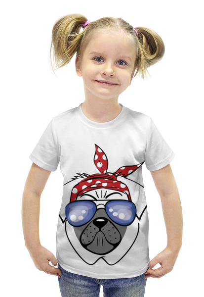 Заказать детскую футболку в Москве. Футболка с полной запечаткой для девочек Прикольная девчонка от ELENA ZHARINOVA - готовые дизайны и нанесение принтов.