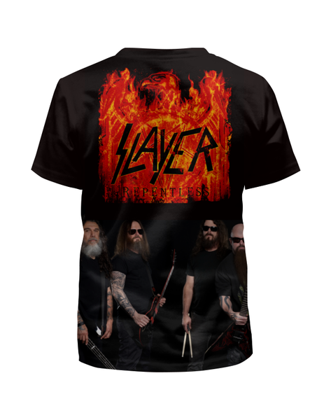 Заказать детскую футболку в Москве. Футболка с полной запечаткой для девочек Slayer Repentless 2015 от Илья - готовые дизайны и нанесение принтов.
